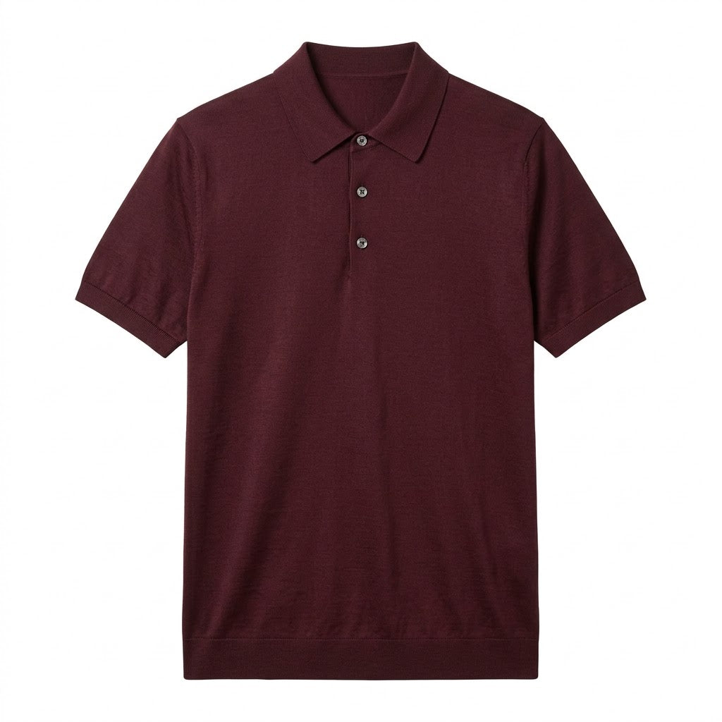Silk-Blend Knit Polo Shirt